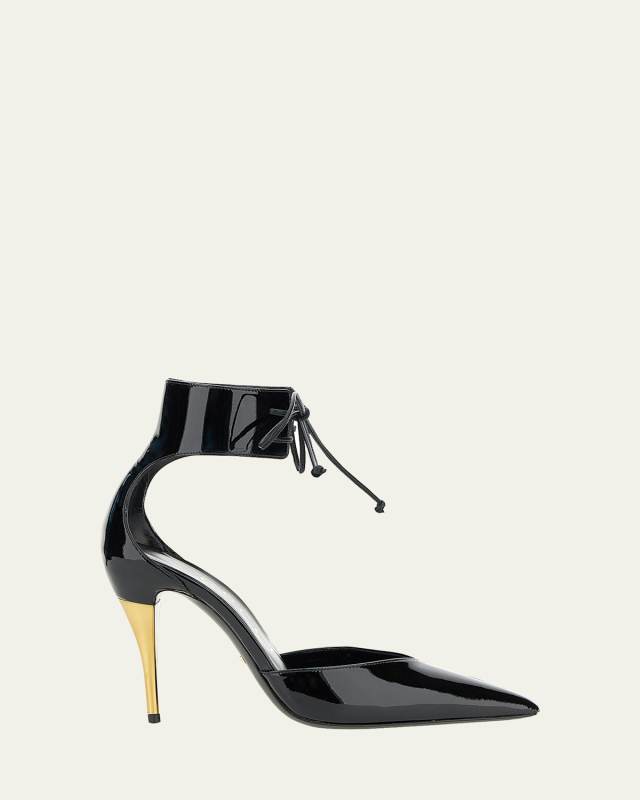 Priscilla Ankle-Strap Patent Leather Pumps